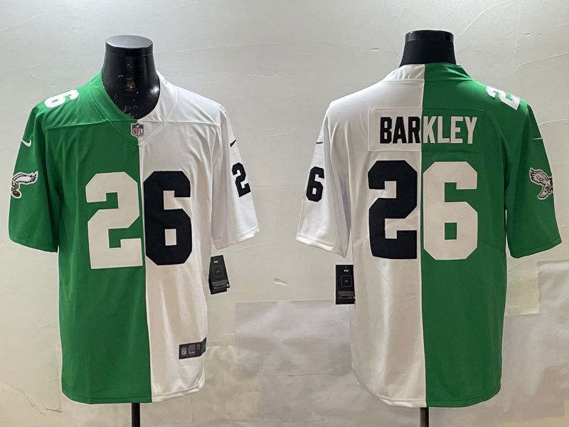 Men Philadelphia Eagles #26 Barkley White Green 2025 Nike Vapor Limited NFL Jersey style 1->philadelphia eagles->NFL Jersey